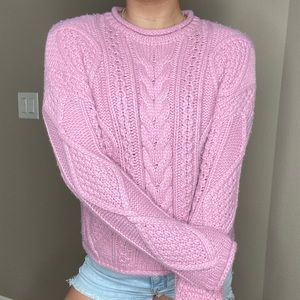 Pink Madewell Cableknit Sweater